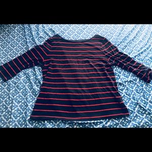 🔴Striped three-quarter sleeve shirt